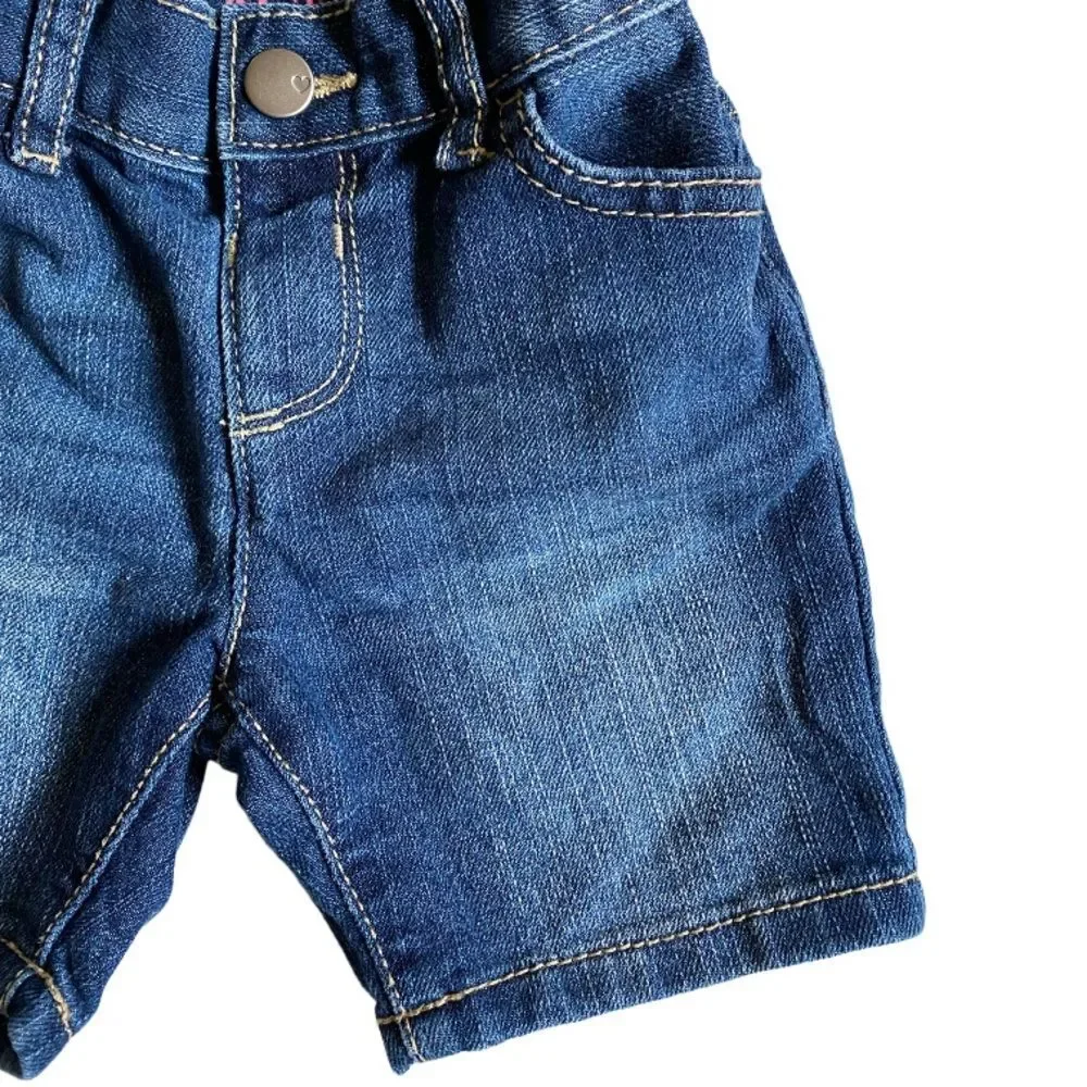 The Children's Place Toddler Girls Denim Shortie Shorts Size 12-18 M Mid Wash